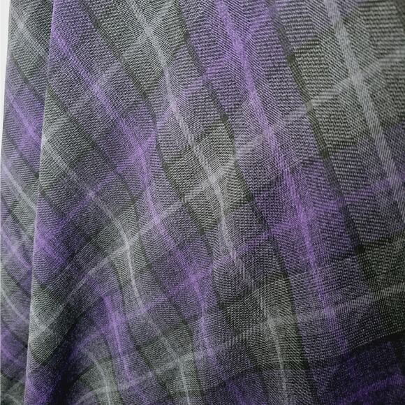 Vintage Y2K Plaid Maxi Skirt Dark Academia Goth 8 Purple Grunge Croft & Barrow - Picture 5 of 10